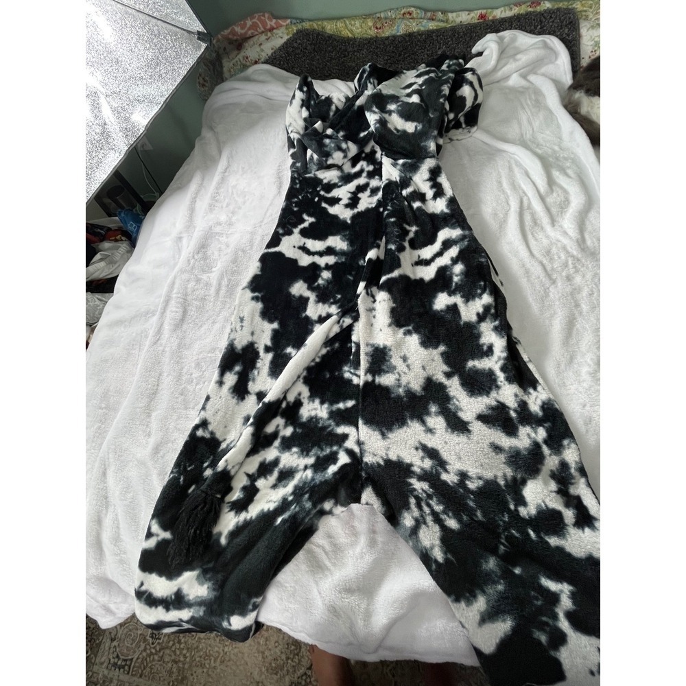 Way to Celebrate Union Suit Unisex XL Black Pink Cow Print One Piece Halloween - Picture 9 of 11